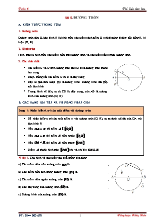 Tài liệu dạy học môn Hình học Lớp 6 - Bài 8: Đường tròn