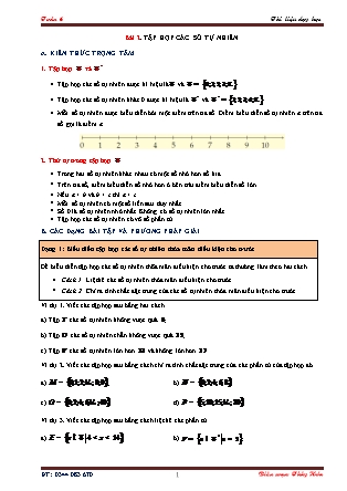 Tài liệu dạy học môn Toán Lớp 6 - Chương 1 - Bài 2: Tập hợp các số tự nhiên