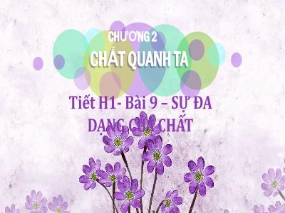 Bài giảng Khoa học tự nhiên Lớp 6 (Hóa học) Sách Kết nối tri thức - Chương 2: Chất quang ta - Bài 9: Sự đa dạng của chất - Nguyễn Minh Tuấn
