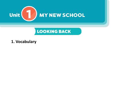 Bài giảng Tiếng Anh 6 - Unit 1: My new school - Lesson: Looking back + project - Trường THCS Xương Giang (Global Success)