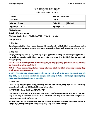 Kế hoạch bài dạy Tin Học Lớp 6 - Tuần 20+21 - Bài 10. Sơ đồ tư duy - Năm học 2026-2027 (Tích hợp Năng lực số và AI)