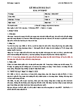 Kế hoạch bài dạy Tin Học Lớp 6 - Tuần 8+10 - Bài 5. Internet - Năm học 2026-2027 (Tích hợp Năng lực số và AI)