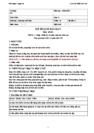 Kế hoạch bài dạy GDTC Lớp 6 - Tuần 12 - Năm học 2026-2027 (Tích hợp năng lực số và AI)