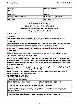 Kế hoạch bài dạy GDTC Lớp 6 - Tuần 22 - Năm học 2026-2027 (Tích hợp năng lực số và AI)