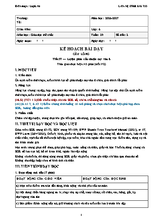 Kế hoạch bài dạy GDTC Lớp 6 - Tuần 29 - Năm học 2026-2027 (Tích hợp năng lực số và AI)