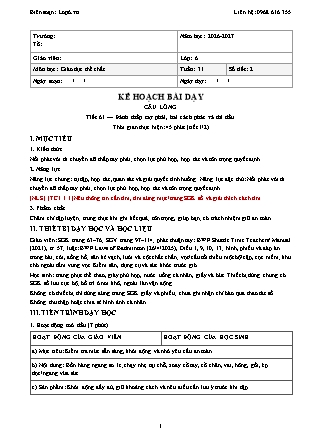 Kế hoạch bài dạy GDTC Lớp 6 - Tuần 31 - Năm học 2026-2027 (Tích hợp năng lực số và AI)