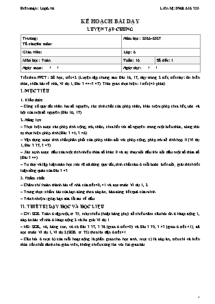 Kế hoạch bài dạy Toán Lớp 6 - Tuần 16 - Năm học 2026-2027 (Tích hợp năng lực số và AI)