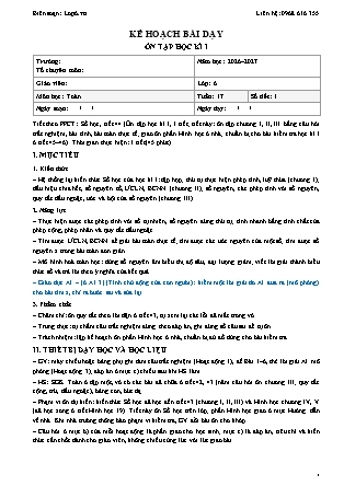 Kế hoạch bài dạy Toán Lớp 6 - Tuần 17 - Năm học 2026-2027 (Tích hợp năng lực số và AI)