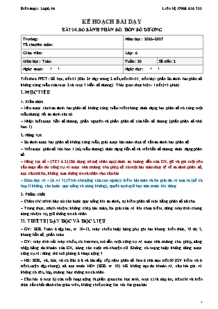 Kế hoạch bài dạy Toán Lớp 6 - Tuần 20 - Năm học 2026-2027 (Tích hợp năng lực số và AI)