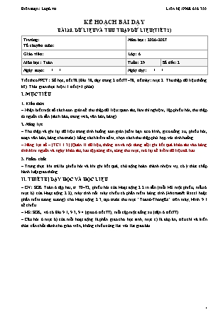 Kế hoạch bài dạy Toán Lớp 6 - Tuần 29 - Năm học 2026-2027 (Tích hợp năng lực số và AI)