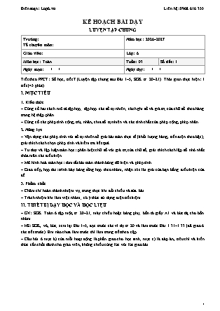 Kế hoạch bài dạy Toán Lớp 6 - Tuần 3 - Năm học 2026-2027 (Tích hợp năng lực số và AI)