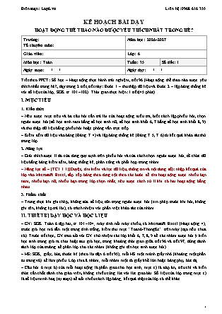 Kế hoạch bài dạy Toán Lớp 6 - Tuần 35 - Năm học 2026-2027 (Tích hợp năng lực số và AI)