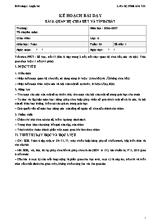 Kế hoạch bài dạy Toán Lớp 6 - Tuần 5 - Năm học 2026-2027 (Tích hợp năng lực số và AI)