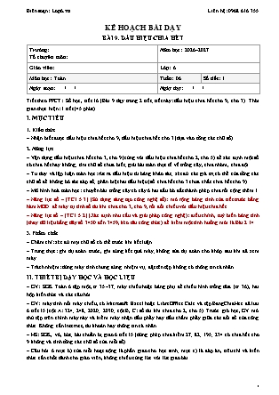 Kế hoạch bài dạy Toán Lớp 6 - Tuần 6 - Năm học 2026-2027 (Tích hợp năng lực số và AI)