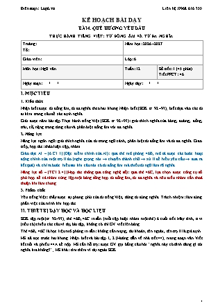 Kế hoạch bài dạy Ngữ Văn Lớp 6 - Tuần 12 - Năm học 2026-2027 (Tích hợp năng lực số và AI)