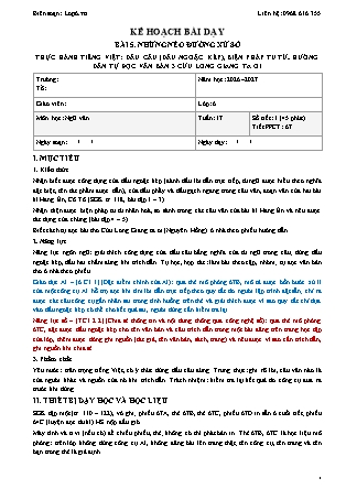 Kế hoạch bài dạy Ngữ Văn Lớp 6 - Tuần 17 - Năm học 2026-2027 (Tích hợp năng lực số và AI)