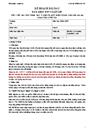 Kế hoạch bài dạy Ngữ Văn Lớp 6 - Tuần 28 - Năm học 2026-2027 (Tích hợp năng lực số và AI)
