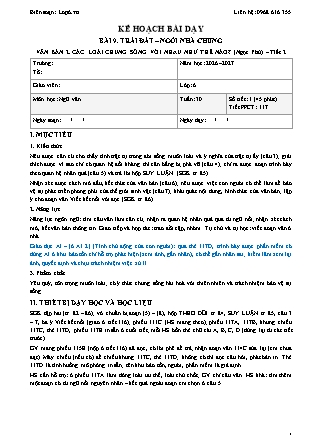 Kế hoạch bài dạy Ngữ Văn Lớp 6 - Tuần 30 - Năm học 2026-2027 (Tích hợp năng lực số và AI)
