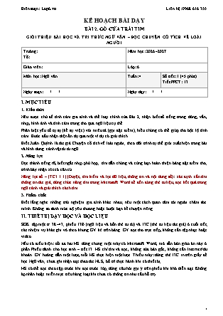 Kế hoạch bài dạy Ngữ Văn Lớp 6 - Tuần 4 - Năm học 2026-2027 (Tích hợp năng lực số và AI)