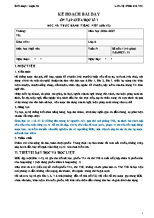 Kế hoạch bài dạy Ngữ Văn Lớp 6 - Tuần 9 - Năm học 2026-2027 (Tích hợp năng lực số và AI)